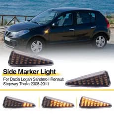 2 Peças de Luzes Laterais LED Dinâmicas para Sinalização de Direção para Dacia Logan Sandero I Renault Stepway Thalia 2