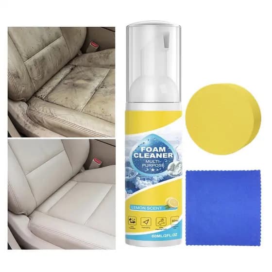 Limpador de Espuma Multiuso 60ml, para Assentos de Carro, Agente Poderoso para Sofás e Móveis de Veículos, Limpador Domé
