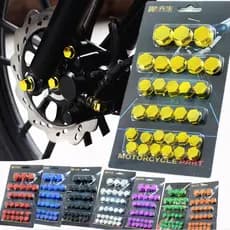 Conjunto de 30 Peças de Parafusos para Motocicleta 0.8cm/1cm/1.2cm/1.4cm, Capas Decorativas, Porcas de Cobre, Acessórios