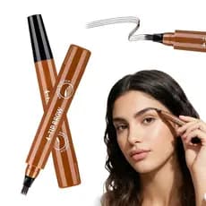 Lápis de Sobrancelha para Microblading, Lápis Mágico de Contorno 2026 com Ponta Micro-Fork, Escova 3D à Prova d'Água com