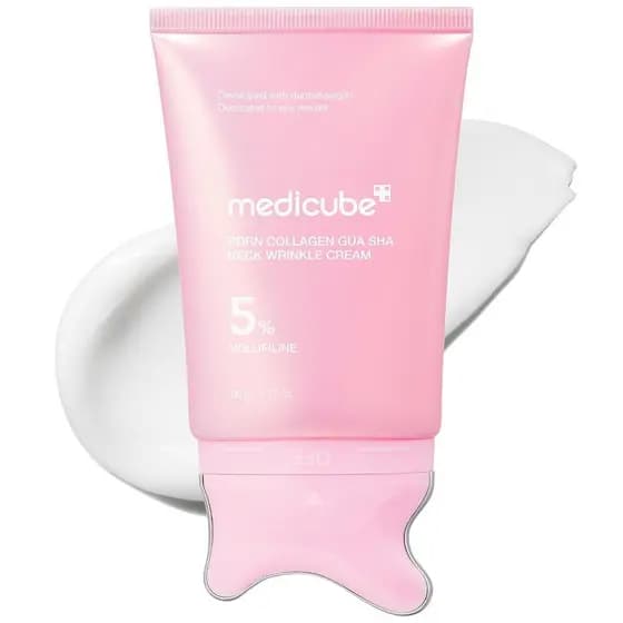 medicube PDRN Colágeno Gua Sha para Rugas no Pescoço |   Massageador Gua Sha Integrado com Volufiline 5% |   Cuidado Fir