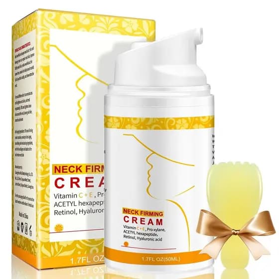 Creme para Pescoço para Firmar e Tonificar, Hidratante Anti-Envelhecimento com Colágeno, Retinol e Ácido Hialurônico, Ef