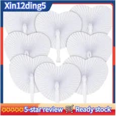 72 Peças de Leques de Papel em Branco, Leques para Exterior, Anéis em Forma de Coração para DIY, Acessórios de Decoração