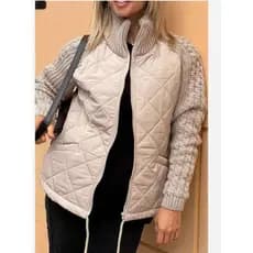 2025 outono inverno novo estilo europeu americano Cross-Border moda Cardigan zíper de manga comprida gola alta jaqueta f