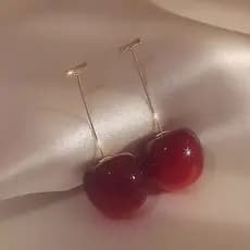 Brinco De Cereja Pingente em Formato Bijuteria Fruta para feminina