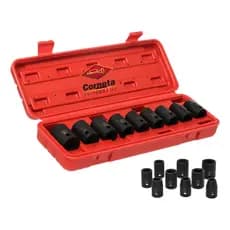 Kit Jogo de Soquetes Impacto Curto 1/2" 9 Peças (Para Chave Pneumática e Elétrica) Corneta Original