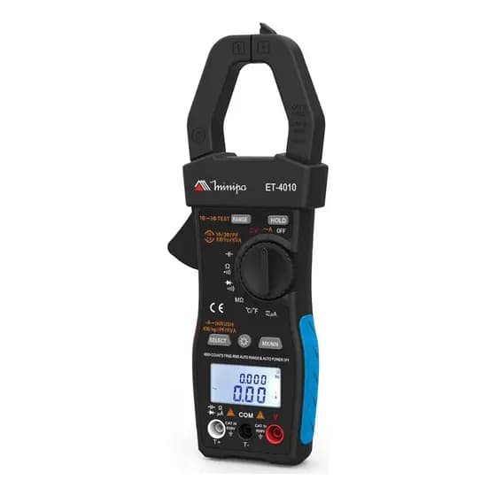 Alicate Wattímetro Amperímetro Digital Minipa ET-4010 True RMS CAT III 600V Potência Energia