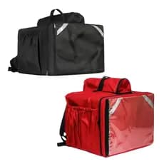 Mochila Bag Com Isopor Preta Vermelha Pizza Motoboy Delivery 45 litros