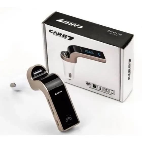 Transmissor Fm Carregador Veicular Bluetooth Som Automotivo Carg7 Mp3 Musicas Celular Chamadas Maos Livres Duas Usb