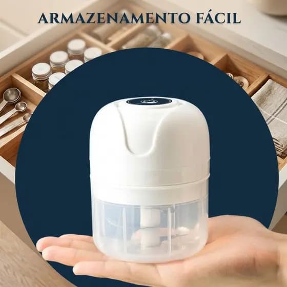 Mini Processador Triturador Sem Fio Elétrico Alimentos Decoração Cozinha Lindo Picador Alho Cebola Linha Premium