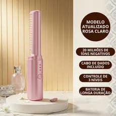 Escova Alisadora De Cabelo Sem Fio Mini Alisador Elétrico Portátil Recarregável Proteção Térmica Anti Queimadura