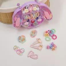 Acessorios De Cabelo Infantil Bolsa Coelhinho Com Alça De Perola Presilhas Fofas Liguinha Espiral Nao Puxa Fio Mesa
