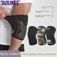 Cotoveleiras de Fitness 7mm de Espessura em Tecido de Mergulho, Cotoveleiras de Compressão para Halteres Planos, Supino