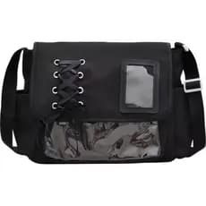 Bolsa Ita Bonita, Bolsa Transversal Kawaii, Bolsa Mensageiro com Compartimento Interno para Exibição de Pins Transparent