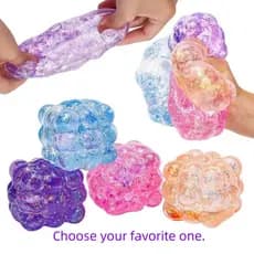 New Glitter Light-Up Soft Squeeze Toy, Sensory Squeeze Ball, Ultra-Soft Stress Relief Toy, Autism Sensory Toy, Anxiety R