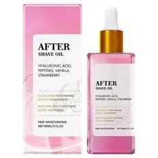 Óleo pós-barba feminino com sabor de morango, suaviza a pele, contém sérum pós-barba com ácido hialurônico, previne pelo