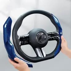 Capa de volante do carro padrão de fibra de carbono O/D tipo Ultra-fino cassete lidar com capa antiderrapante resistente