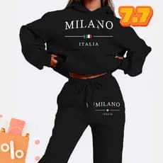 Conjunto Feminino Moletom Tradicional Blusa E Calça Milano Italia Streetwear Moda Gringa