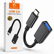 Adaptador OTG Tipo C Para USB 3.0 Cabo Para Pendrive Celular Tablet Notebook Transferência de Dados