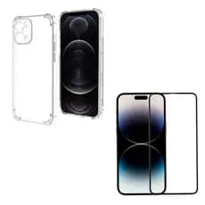 Kit Capa E Pelicula Tpu Anti Impacto Resistente Para iPhone 14 Pro