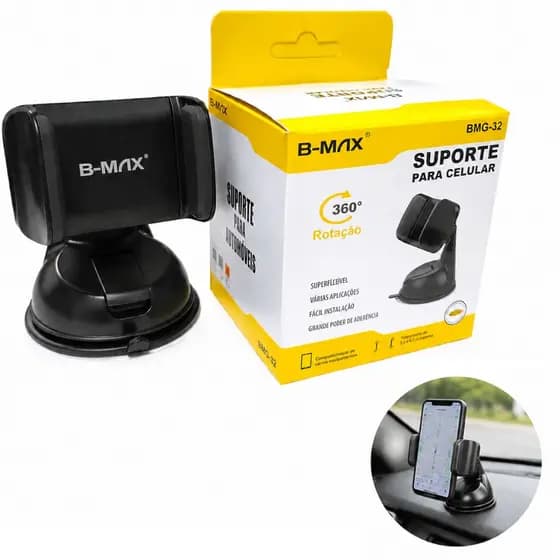 Suporte Veicular Celular Universal Para Carro Painel E Para-Brisa Rotação 360° Alta Fixação