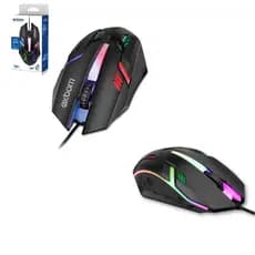 Mouse Gamer Óptico RGB Com Fio USB 1200 DPI Iluminação LED Para PC Notebook Gamer Ergonômico Alta Precisão