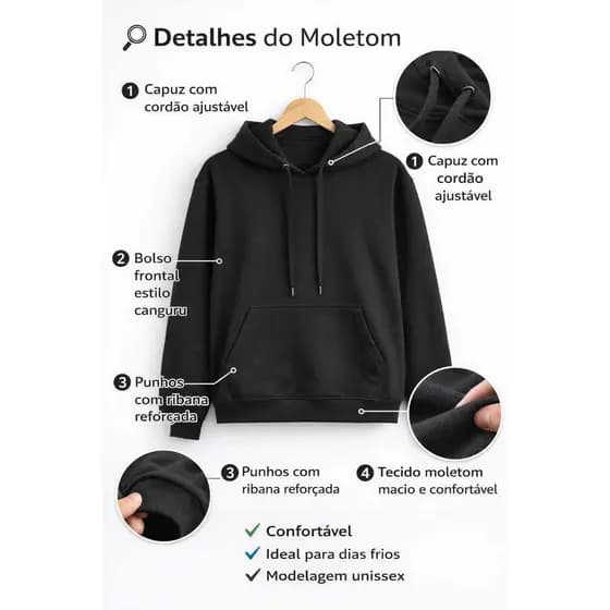 Moletom Masculino Moletom Feminino Flanelado Sem Estampa Adulto Confortável Algodão Blusa de Frio Feminina Masculina