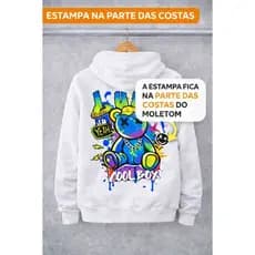 Moletom infantil juvenil masculino feminino blusa de frio urso algodão