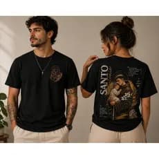 Camiseta Santo Antônio  Estampa Premium Católica Streetwear Fé Amor Caridade
