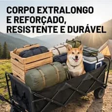 Camper, bicicleta dobrável, transportador de carga, roda de borracha sólida de 10 cm de largura com freio, estrutura tot