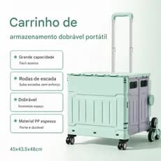 Carrinho de compras dobrável, carrinho de compras estilo cesta, carrinho de compras de mercado, rolamento 70kg, 4 rodas