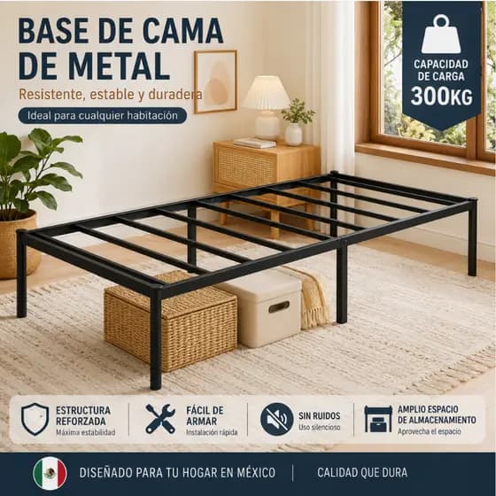 Estrutura de cama de Metal dobrável Super reforçada, altura do suporte de carga de até 1350 kg, montagem rápida, barra d