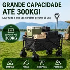 Camper, carro dobrável, suporte de carga de 300 kg, carrinho de acampamento, campista dobrável, carro portátil, carro de