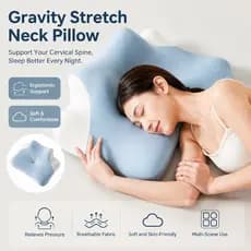 Travesseiro De Dormir De Espuma De Memória Cervical-Capa De Resfriamento Removível , Travesseiros Ergonômicos De Suporte