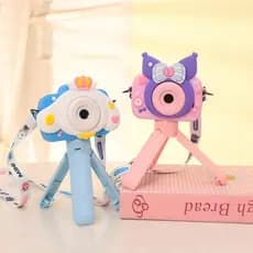Novo estilo frente traseira câmera dupla com suporte HD câmera infantil multifuncional Mini câmera com caso protetor dos