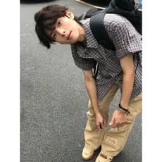 P xadrez velho dinheiro manga camisa das mulheres dos homens verão americano Retro solto All-Match bordado Casual camisa
