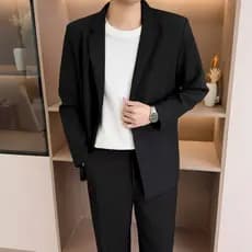 Versão coreana plâncton Casual na moda pequeno terno masculino primavera outono Drape All-Match terno jaqueta masculino