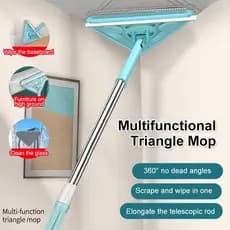 【Uso Versátil】 Triângulo Mop de Limpeza para Piso/Vidro/Úmido/Seco/Fácil de Usar
