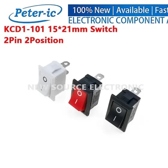 (10 Unidades) KCD1-101 Interruptor De Alimentação Em Forma De Barco 2 Pinos 2 Posições 15 * 21 Mm Vermelho Preto Branco