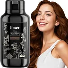 Shampoo Tonalizante Limer Castanho-Castanha – Shampoo 3 em 1 com 6 Extratos de Ervas, 100% Cobertura de Cabelos Brancos,