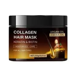 Máscara Capilar de Queratina, Máscara Capilar de Colágeno com Queratina e Biotina, Óleo de Argan e Jojoba, Tratamento Hi