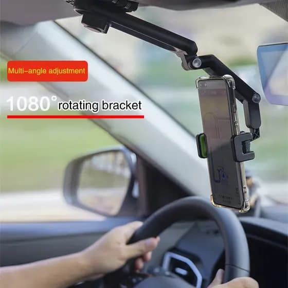 【Rotação 1080°】1080° Rotatable Car Sun Visor Phone Holder / Suporte Veicular / Suporte de Celular Universal / Montagem M