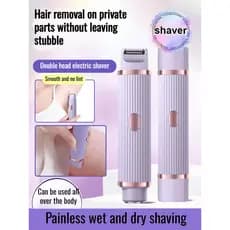 [Design Portátil E Eficiente] Aparador De Pelos Feminino/Com Cabeça Dupla/Para Axilas/Corpo/Partes Íntimas