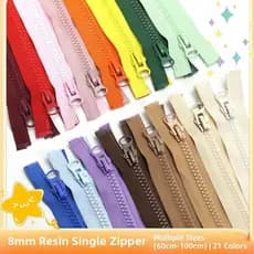 Roupas Com Zíper Dedicado No. 8 resina dente grosso única cabeça aberta jaqueta espessada zíper acolchoado jaqueta cor s