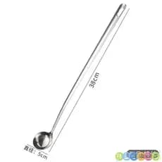 Colher de tempero curvada de aço inoxidável 304 Cabo Extra longo Colher profunda Colher de mel Colher de óleo de cozinha