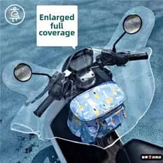 Veículo elétrico motocicleta frente controle Central capa de chuva vento bateria carro alargamento bloco à prova dwaterp