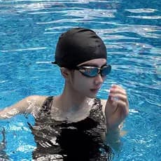 Touca de natação de cor sólida feminina de alto valor à prova d'água circunferência de cabeça grande feminino adulto Sil