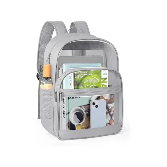 Frente traseira transparente mochila feminina grande capacidade estudante mochila júnior escola secundária Campus mascul