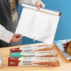 Assadeira de folha de alumínio para churrasco, papel de óleo comercial, folha de estanho, forno doméstico, fritadeira de
