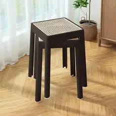 Cadeira de mesa de jantar lazer doméstico High-End engrossado Rattan plástico fezes empilhável comercial restaurante fez